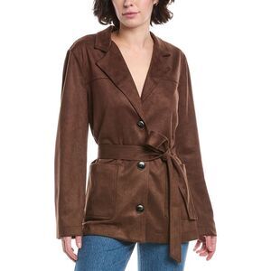 Lyra & Co Womens  Microsuede Coat, Brown